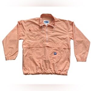 Vtg Starbus Half-Zip Front Drawstrings Windbreaker StyleJacket Peach Sz Large